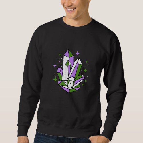 Genderqueer Pride Crystals Nonbinary Sweatshirt