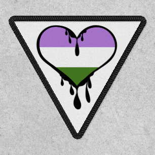 Genderqueer Pride Dripping Heart Patch