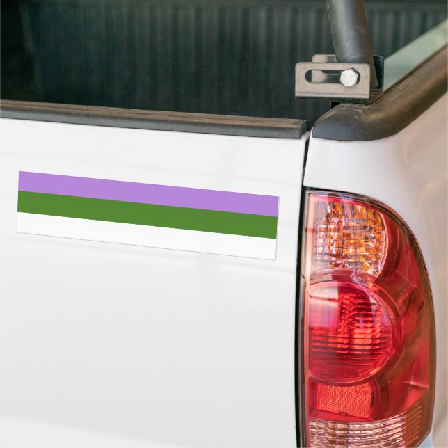 GENDERQUEER PRIDE FLAG BAR BUMPER STICKER (On Truck)