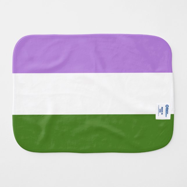 Genderqueer Pride Flag Burp Cloth (Back Horizontal)