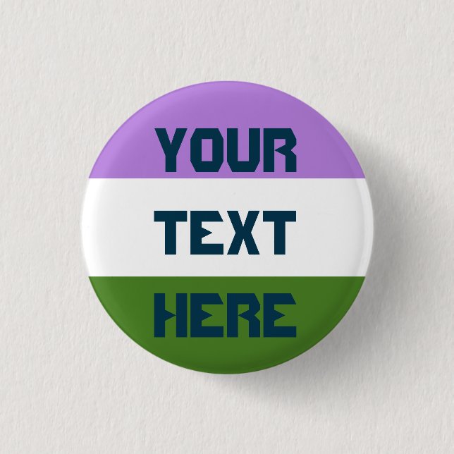 Genderqueer pride flag button (Front)