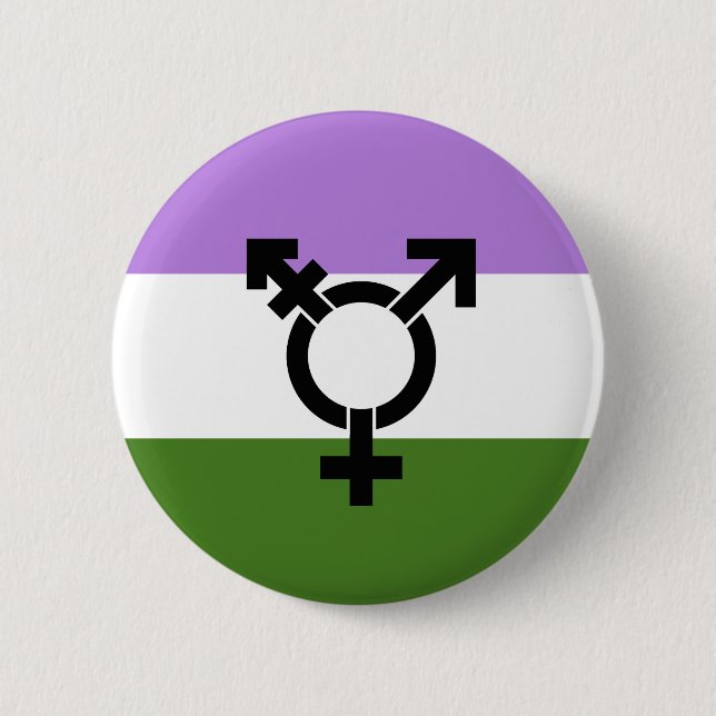 Genderqueer Pride Flag Button (Front)