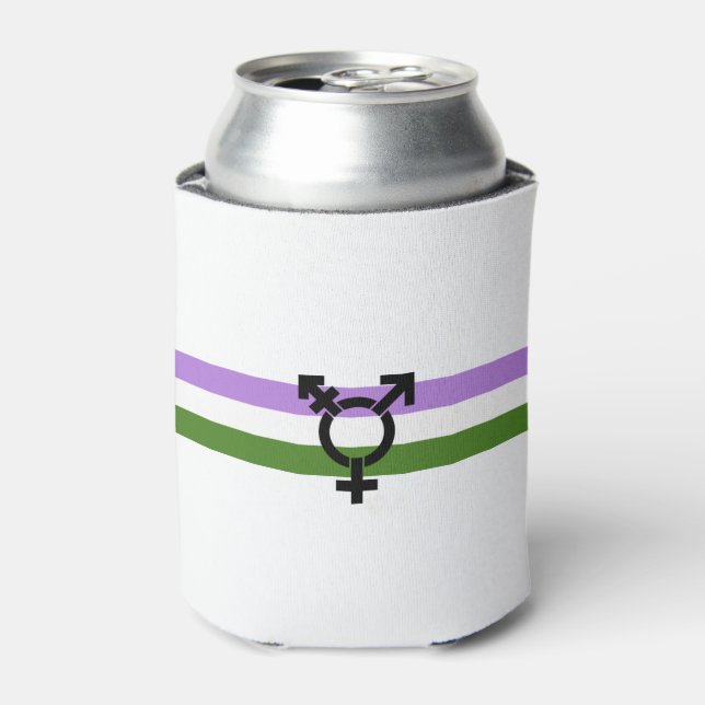 Genderqueer Pride Flag Can Cooler (Can Front)