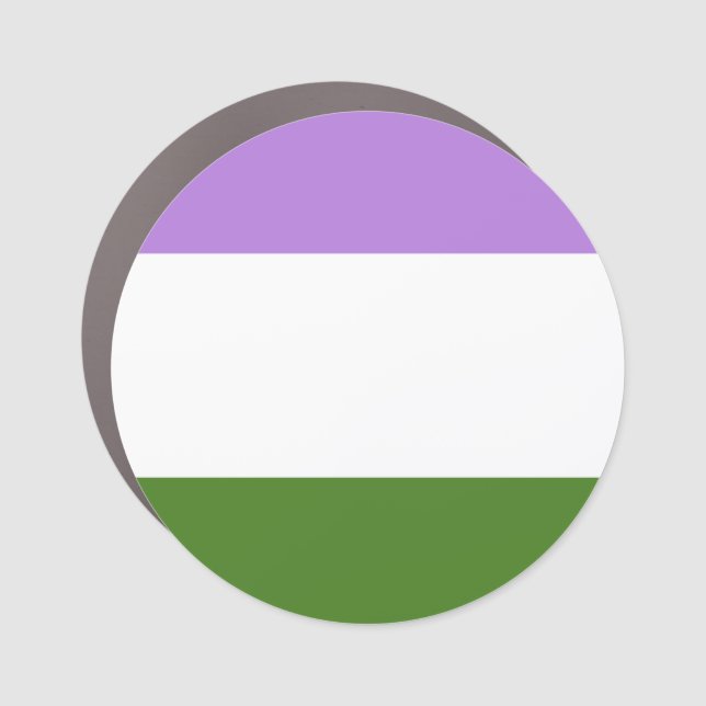 Genderqueer Pride Flag Car Magnet (Front)