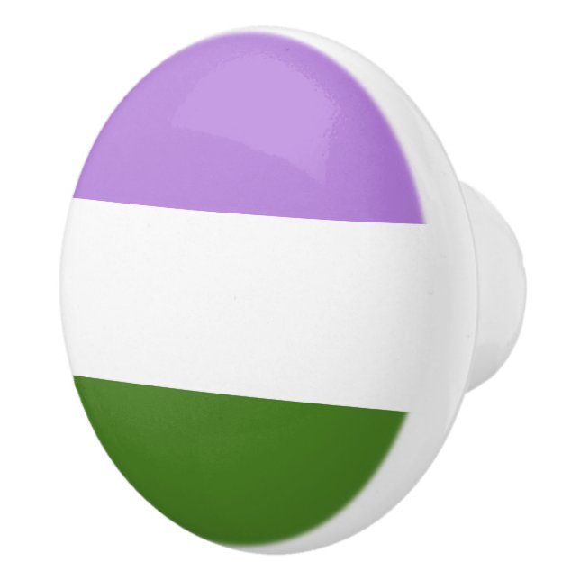 Genderqueer Pride Flag Ceramic Knob (Right)