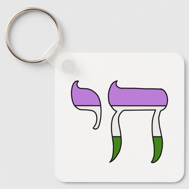 Genderqueer Pride Flag Chai  Keychain (Front)