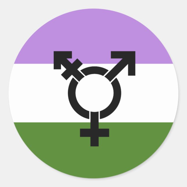 Genderqueer Pride Flag Classic Round Sticker (Front)