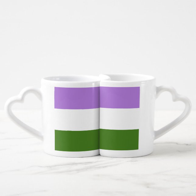 Genderqueer Pride Flag Coffee Mug Set (Front Nesting)