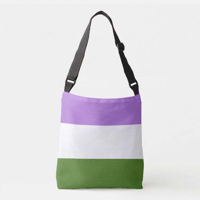 Genderqueer pride flag crossbody bag (Front)