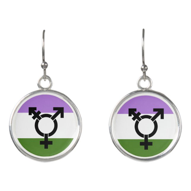 Genderqueer Pride Flag Earrings (Front)