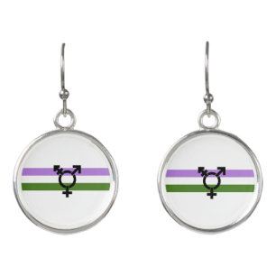 Genderqueer Pride Flag Earrings
