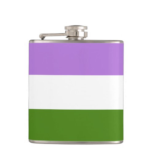 Genderqueer Pride flag Flask