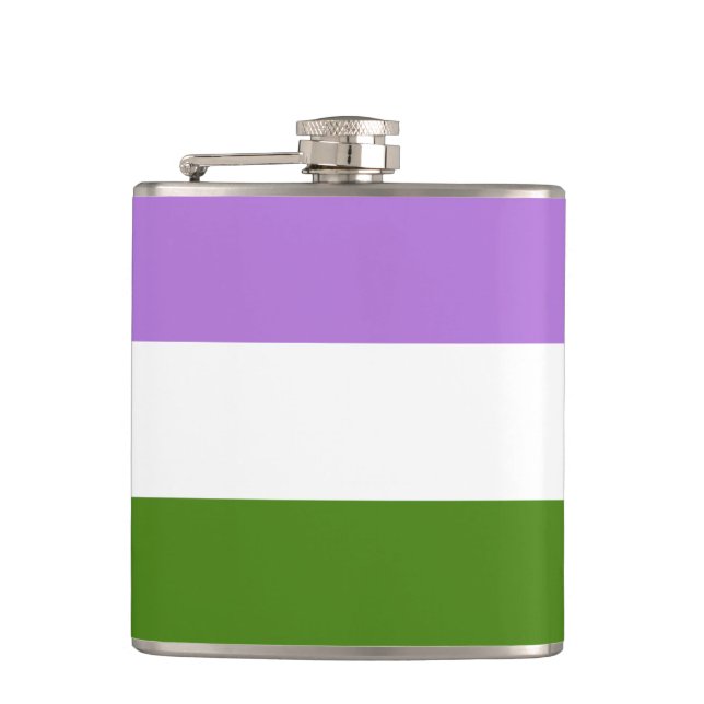 Genderqueer Pride flag Flask (Front)