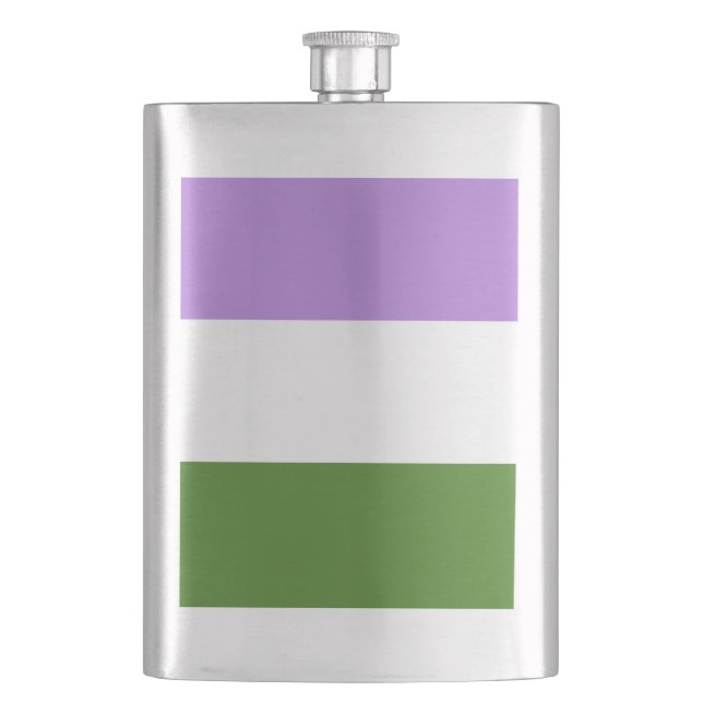 Genderqueer Pride Flag Flask (Front)