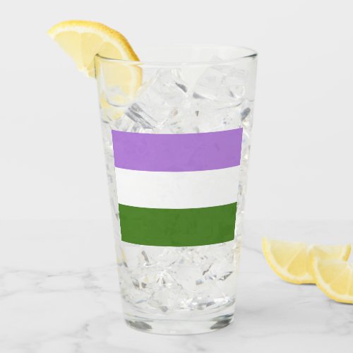 Genderqueer Pride Flag Glass