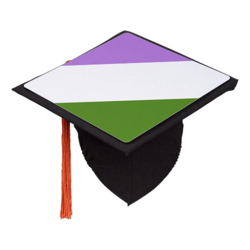 Genderqueer Pride flag Graduation Cap Topper