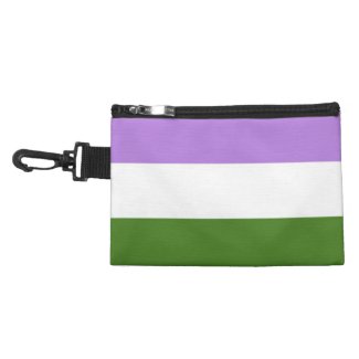 GenderQueer Pride Flag - Green - White - Lilac Accessory Bag