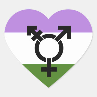 Genderqueer Pride Flag Heart Sticker