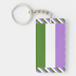 Genderqueer Pride Flag Keychain