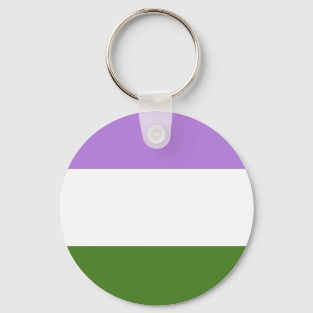 Genderqueer Pride Flag Keychain (Front)