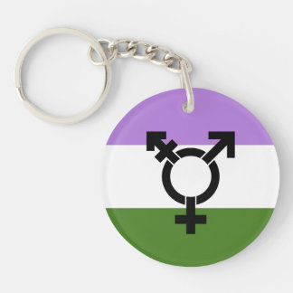 Genderqueer Pride Flag Keychain