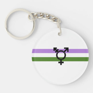 Genderqueer Pride Flag Keychain