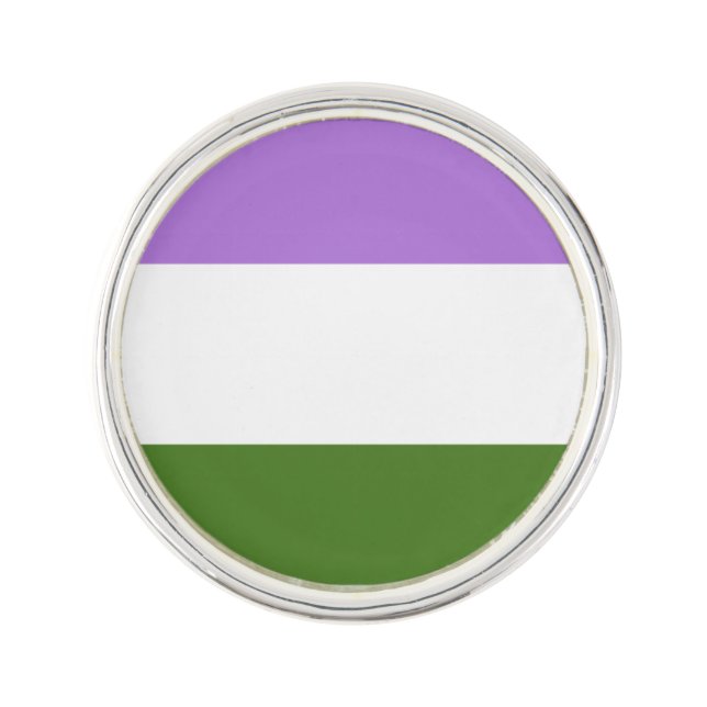 Genderqueer pride flag Lapel Pin (Front)