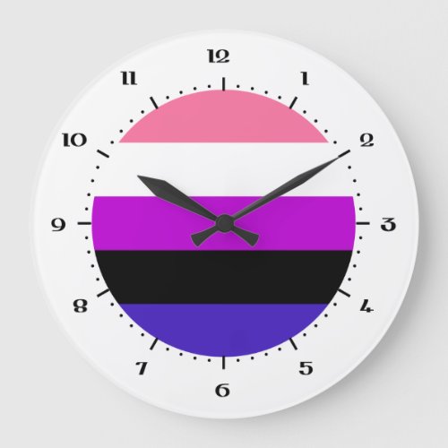 Genderqueer Pride flag Large Clock