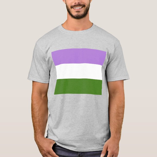 Genderqueer Pride Flag LGBTQ+ T-Shirt (Front)