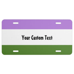 Genderqueer pride flag license plate