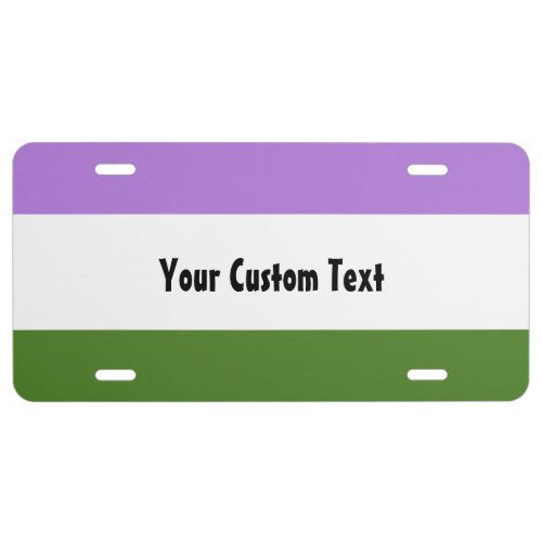 Genderqueer pride flag license plate