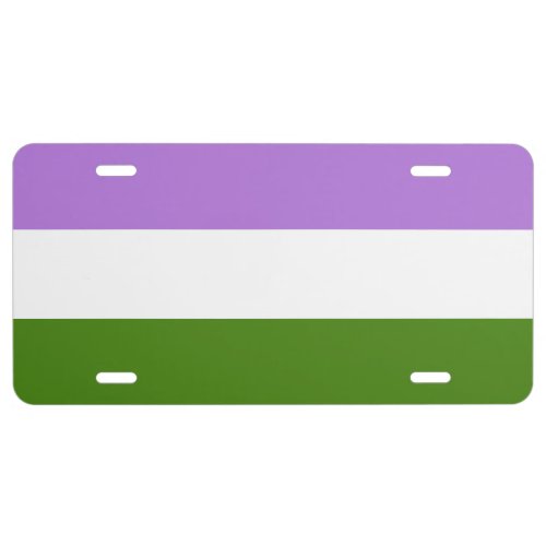 Genderqueer Pride flag License Plate