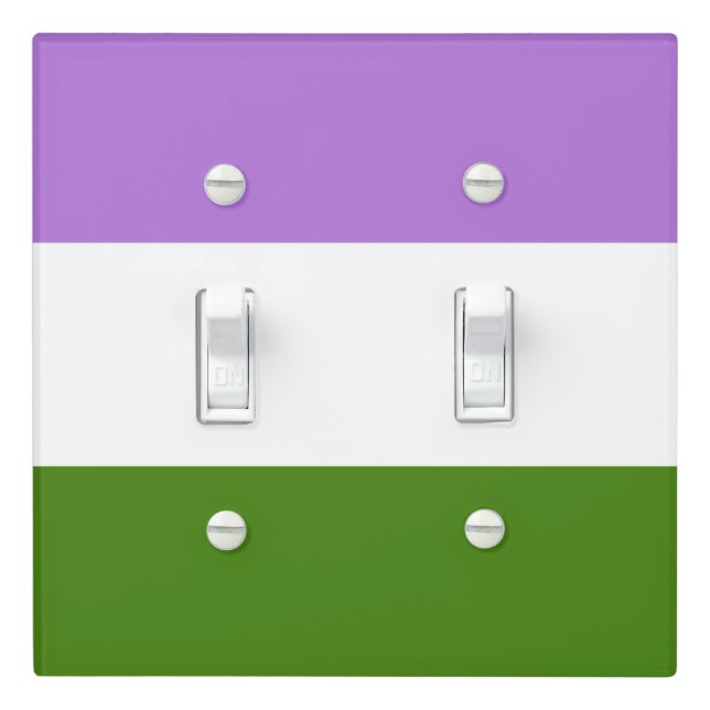 Genderqueer Pride flag Light Switch Cover (In Situ)