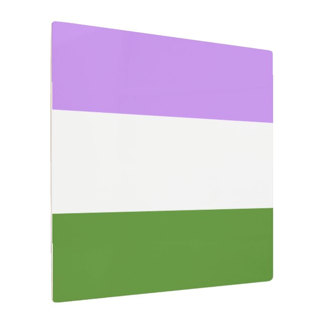 Genderqueer Pride Flag Metal Print (Angled)