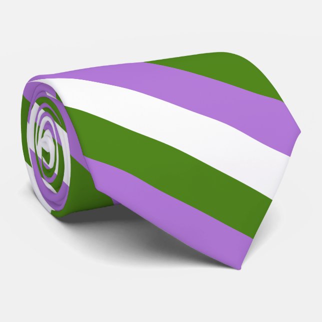 Genderqueer Pride flag Neck Tie (Rolled)