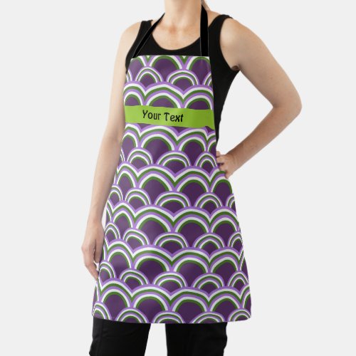 Genderqueer pride flag pattern with a custom text  apron