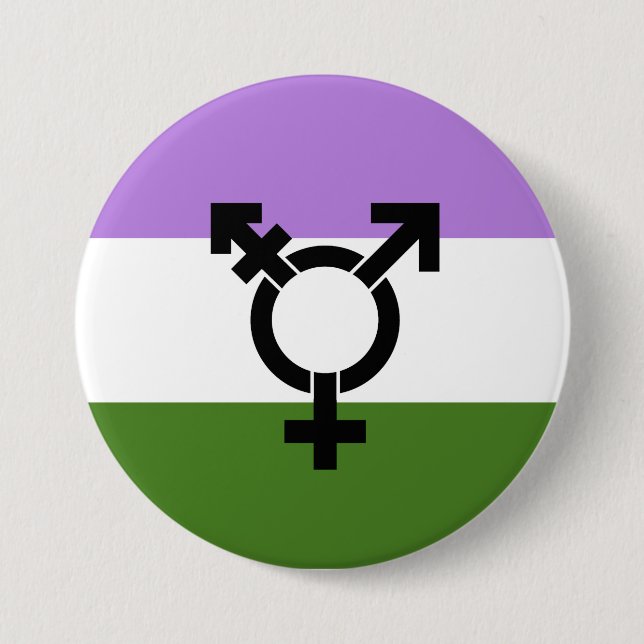 Genderqueer Pride Flag Pinback Button (Front)
