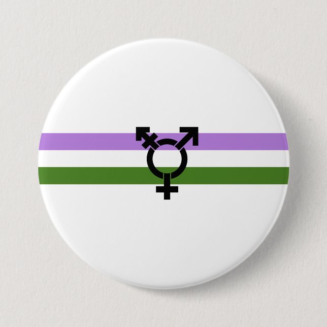 Genderqueer Pride Flag Pinback Button (Front)