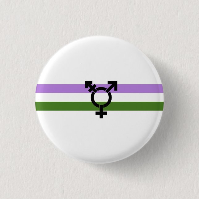Genderqueer Pride Flag Pinback Button (Front)