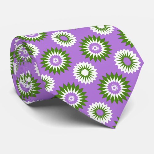 Genderqueer pride flag  purple flower pattern neck tie