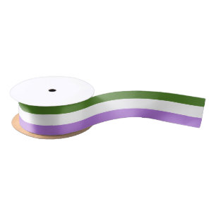 Genderqueer pride flag ribbon