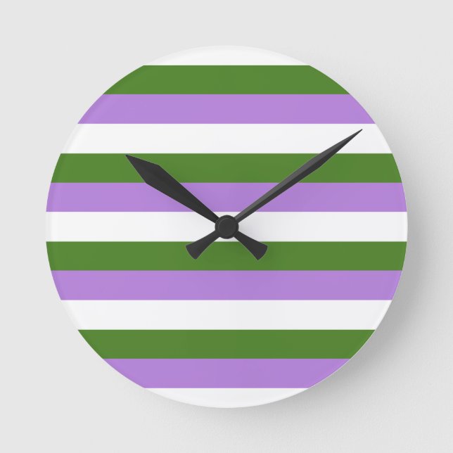 Genderqueer Pride Flag Round Clock (Front)