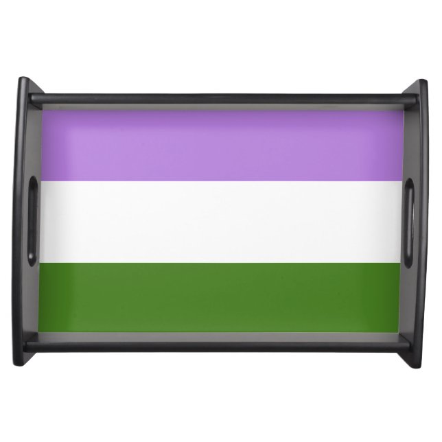 Genderqueer Pride Flag Serving Tray (Front)