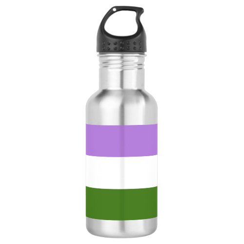 Genderqueer Pride Flag Stainless Steel Water Bottle