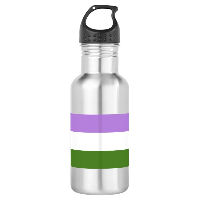 Genderqueer Pride Flag Water Bottle (Front)