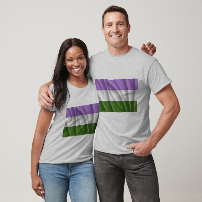 GENDERQUEER PRIDE FLAG -Wavy T-Shirt (Unisex)