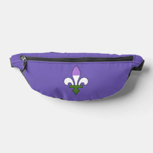 Genderqueer pride fleur-de-lis  fanny pack