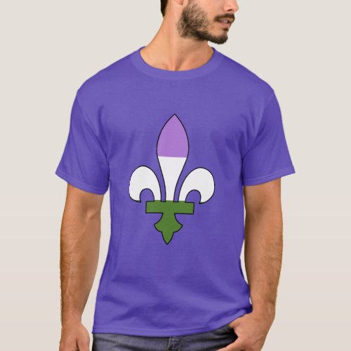 Genderqueer pride fleur_de_lis  T_Shirt