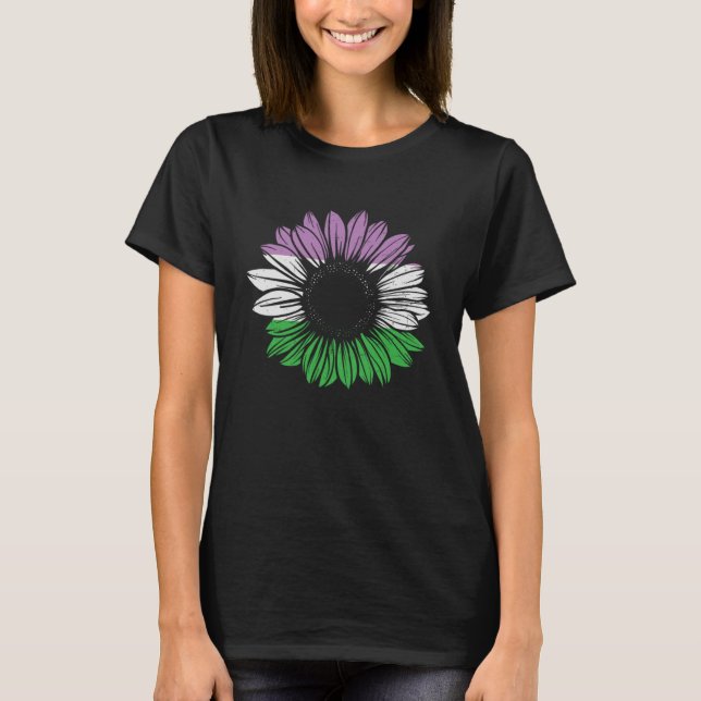 Genderqueer Pride Flower Pullover Hoodie (Front)