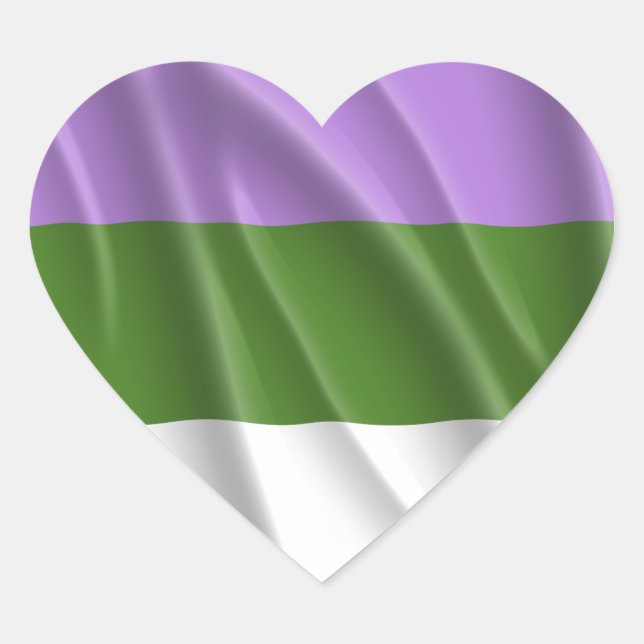 GENDERQUEER PRIDE HEART STICKER (Front)